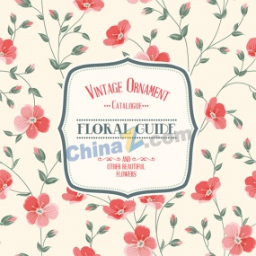 粉红花朵无缝背景矢量素材下载